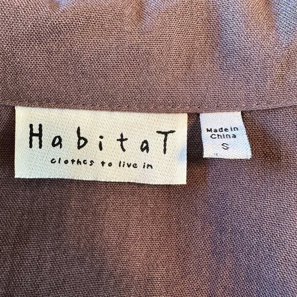 Habitat Womens Brown Rayon/Nylon Blend 3/4 Sleeve Button-Down Shirt Size S - Picture 5 of 7